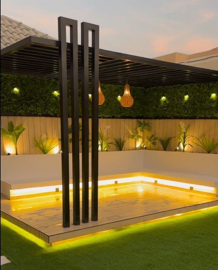 فني تركيب مظلات جلسات حدائق