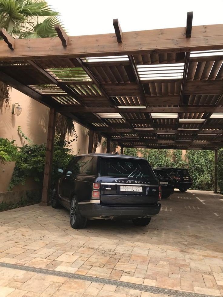 مقاول مظلات سيارات خشبية