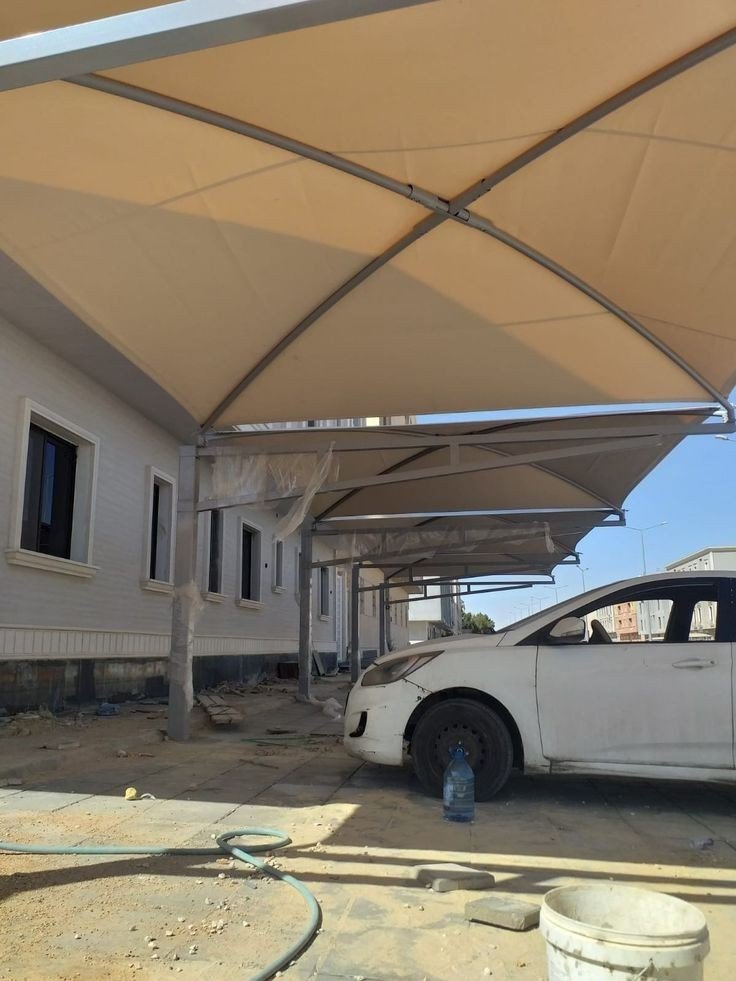 مقاول مظلات سيارات قماش