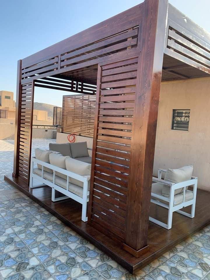 تركيب برجولات خشبية للحدائق بالرياض